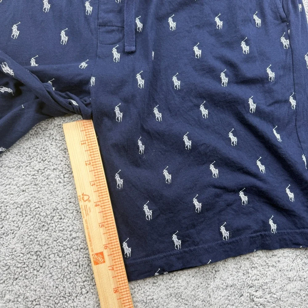 Polo Ralph Lauren Pajama Shorts Mens XL Blue Pony Print Lounge Sleep Loungewear